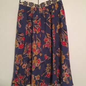 Anthropologie- Edyme & Esyllte floral midi skirt